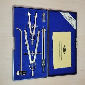 ALVIN 129 B Precision Drawing Instrument Drafting Compass Set German Engineering